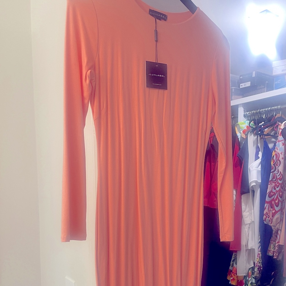 NWT Jluxe Midi Peach Dress